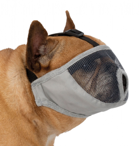 Maulkorb Kurzschnauze grau Gr.S-M Polyester Französische Bulldogge